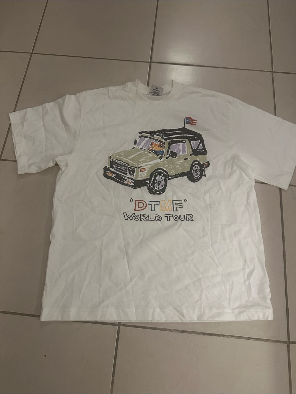 New Official Bad BunnyWhite "DTMF World Tour" Graphic unisexT-Shirt